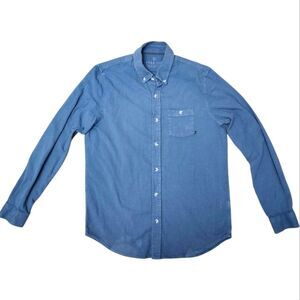 Free Fly Alpine Blue Cotton Blend Button-Down Flannel Shirt. Sz. L